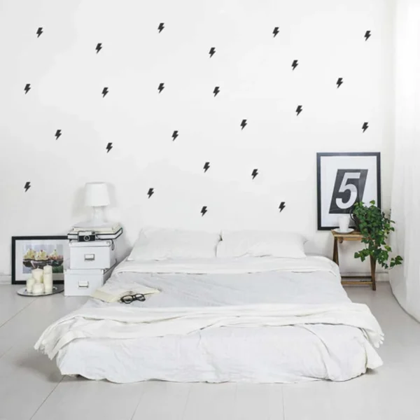Tiny lightnings pattern wall decal ,Mini Lightning Decal Sticker kids baby room decor , 35 pcs per set - Image 2