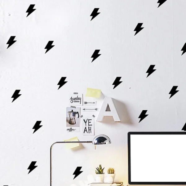Tiny lightnings pattern wall decal ,Mini Lightning Decal Sticker kids baby room decor , 35 pcs per set