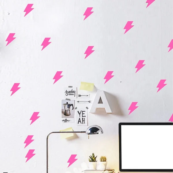 Tiny lightnings pattern wall decal ,Mini Lightning Decal Sticker kids baby room decor , 35 pcs per set - Image 4