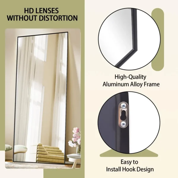 Full Length Mirror, 71"x26" Standing Hanging or Leaning Against Wall Floor Mirrors Body Dressing Wall-Mounted for Living Room, - Image 3