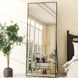 Floor Mirror Full Length Mirror – 26″x 71″ Rectangle, Aluminum Frame Free-Standing Wall & Leaning