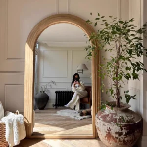 Nordic Vintage Mirror Vintage Full Body Design Standing Frame Mirror Dressing Light Luxury Spiegel Wand Living Room Decorations