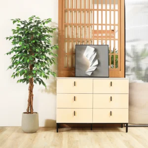 Artificial Ficus Trees with Natural Curved Trunks, Silk Fake Ficus Tree in Plastic Nursery Pot for Office Home Decor