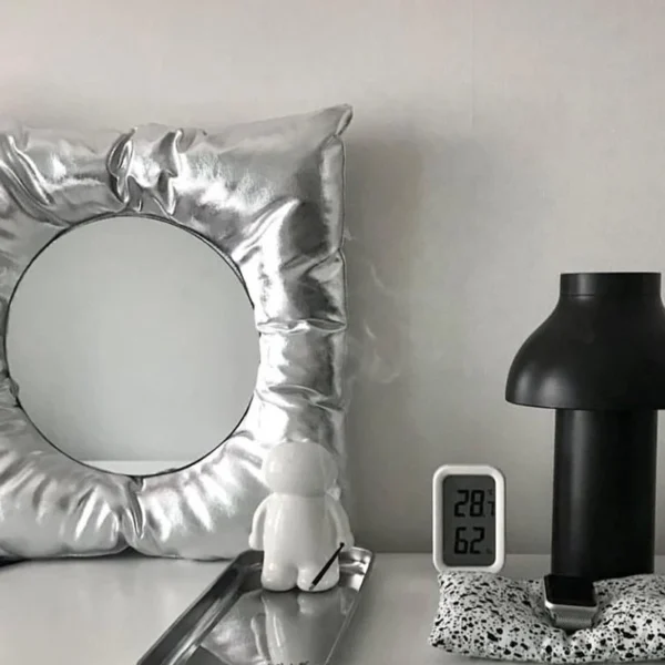 Korean Ins Style Pillow Mirror Creative Square Wall Mounted Mirrors Bathroom Makeup Mirror Home Wall Decor Photography Props