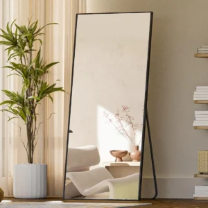 Full Length Mirror with Stand, 71″x26″ Mirror Full Length,Full Body Mirror with Aluminum Alloy Frame, Hanging or Leaning Against
