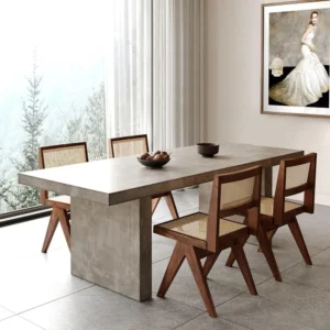 Rectangle Dining Table, Farmhouse Kitchen Table for 4-6 People, Large Wood Dinning Room Table