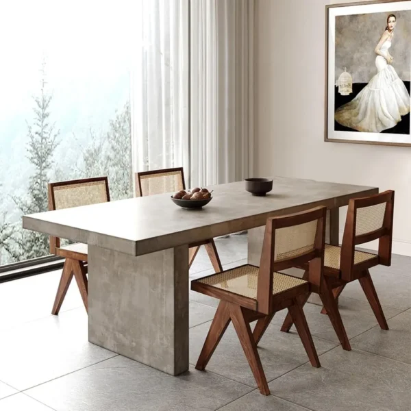 Rectangle Dining Table, Farmhouse Kitchen Table for 4-6 People, Large Wood Dinning Room Table