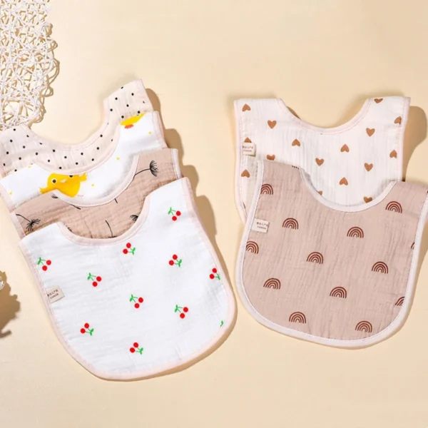 Baby Bibs Cartoon Gauze Muslin Baby Kids Bandana Feeding Burp Cloth Soft Newborn Infant Saliva Towel Baby Girl Boy Accessories - Image 5