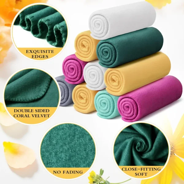 24 Packs Fleece Throw Blanket Soft Warm Lightweight Fleece Blanket Cozy Throw Bulk for Bed Couch Sofa Home Office Wedding Gifts - Image 4