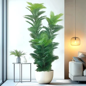 150cm Large Artificial Palm Tree Tropical Fake Plants Real Touch Palm Leafs Plastic Banyan Tree for Home Garden Shop Party Decor