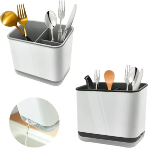 1pc Double-Layer Detachable Chopstick Holder and Cutlery Organizer – Kitchen Storage Shelf and Tableware Drain Rack