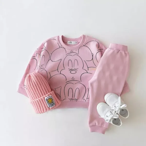New Designer Cartoon Clothing Tracksuit Baby Boy Summer Printed Clothes T-shirt+shorts Baby Girl Casual Solid Color Sets - Image 4