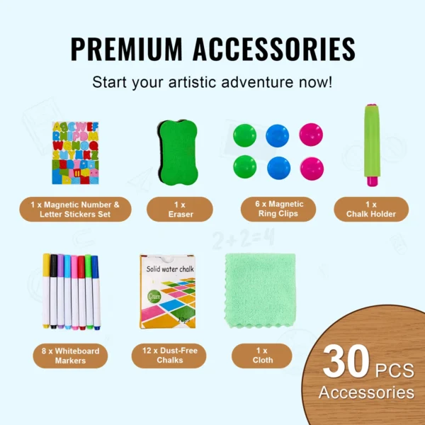 VEVOR Standing Magnetic Drawing Board WordPad Art Easel with Painting Accessories Children Educational Toys for Kids Boy Girl - Image 5