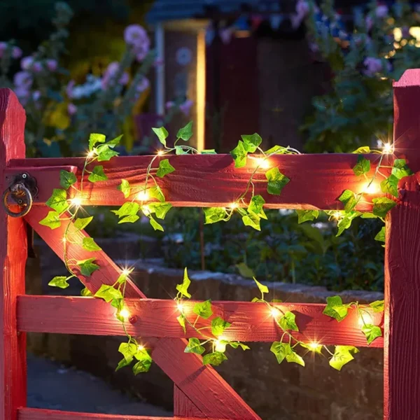 12/10/2m Fake Green Leaf Ivy Vine with LED Lights Home Bedroom Decor Wedding Glowing Artifical Plant Garland Home Decor - Image 5