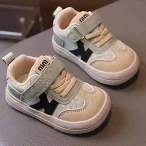 PU Leather Children Shoes Designers Kid’s Sneakers Ergonomics Soft-soled Girl’s Sneakers Anti-slippery Sport Shoes Toddler Shoes