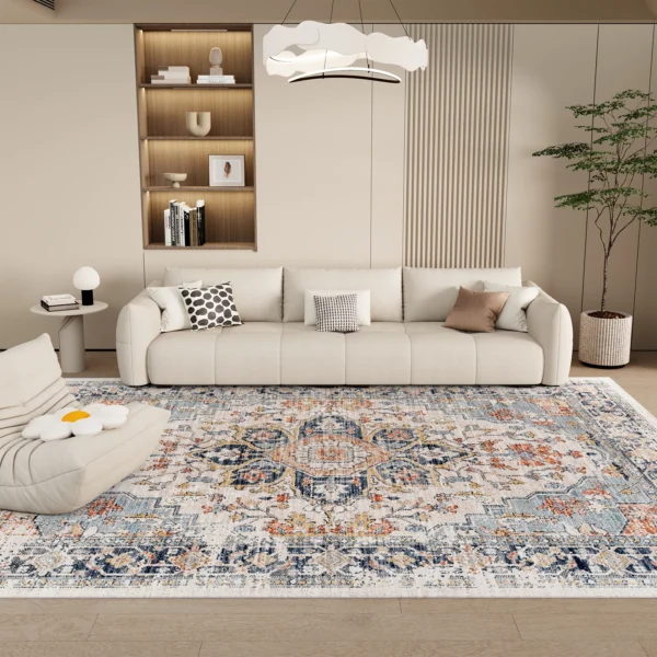 Orhopui vintage boho design, washable area rugs non-slip rugs for living room bedroom traditional woven rugs stain resistant - Image 4