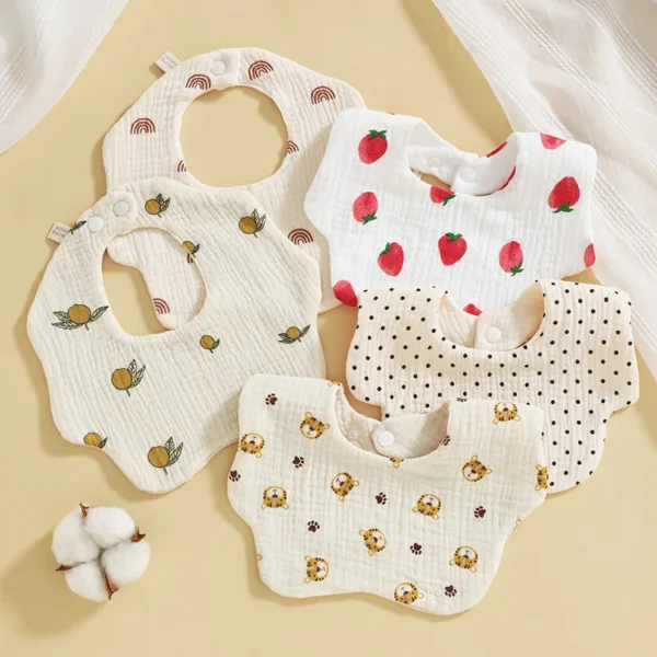 Baby Bibs Cartoon Gauze Muslin Baby Kids Bandana Feeding Burp Cloth Soft Newborn Infant Saliva Towel Baby Girl Boy Accessories - Image 4
