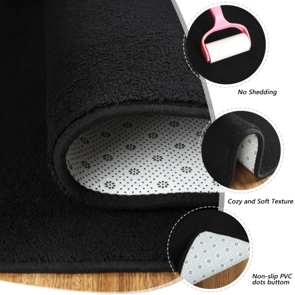 Black Rugs Living Room Carpet Nonslip Bedside Rugs Large Soft Floor Rug Children Game Mat Rectangular Home Decoratio - Image 2