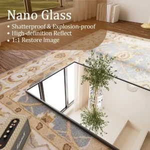 Full Length Mirror with Stand, 71″x26″ Mirror Full Length,Full Body Mirror with Aluminum Alloy Frame, Hanging or Leaning Against