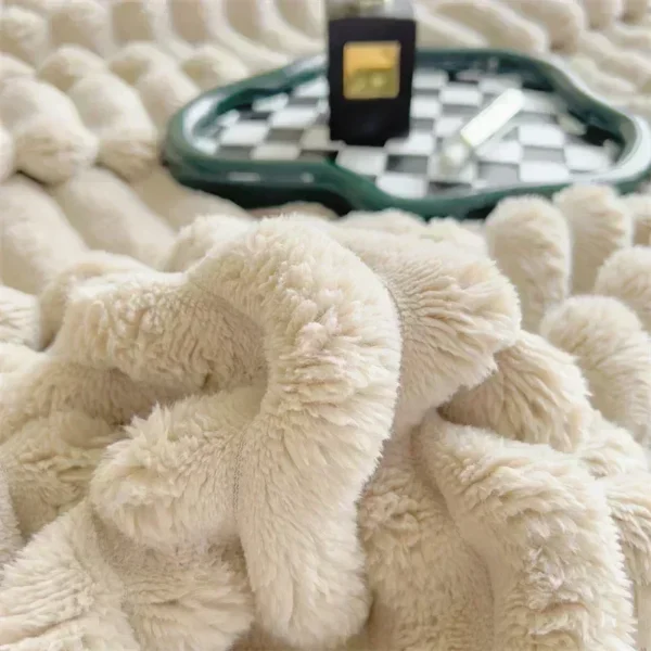 Imitation Rabbit Velvet Spring Autumn Warm Bed Blanket or Blanket and Pillowcase Soft Warmth Sofa Blankets for Throw Lap Blanket - Image 4