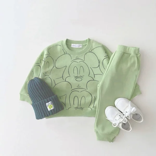 New Designer Cartoon Clothing Tracksuit Baby Boy Summer Printed Clothes T-shirt+shorts Baby Girl Casual Solid Color Sets - Image 5