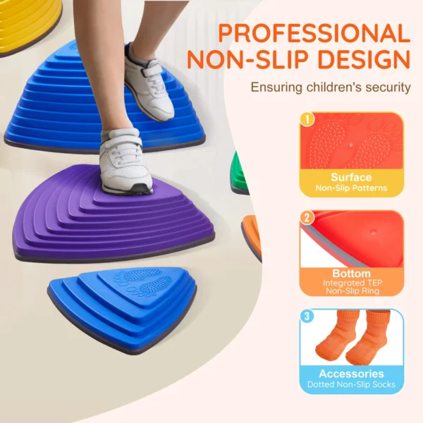 VEVOR 12 PCS Balance Stepping Stones Obstacle Course Game Toys Toddlers Sensory Stepping Stones for Kids Indoor or Outdoor Play - Image 4