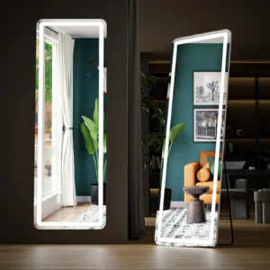 JHK Led 64″x21″ Full Length Mirror Standing Hanging or Wall-Mounted Mirrors with Stand Aluminum Alloy Frame For Living Room