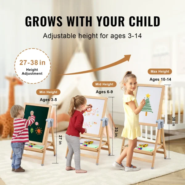 VEVOR Standing Magnetic Drawing Board WordPad Art Easel with Painting Accessories Children Educational Toys for Kids Boy Girl - Image 4