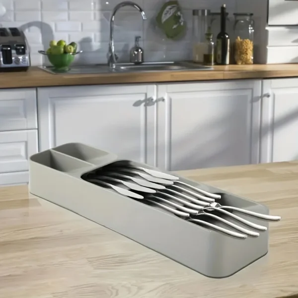 Flatware Drawer Organizer Tray for Kitchen Drawers Cutlery Holder for Spoons Forks and Knives Utensils Storage Organization - Image 3
