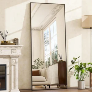 Floor Mirror Full Length Mirror – 26″x 71″ Rectangle, Aluminum Frame Free-Standing Wall & Leaning