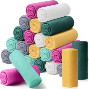 24 Packs Fleece Throw Blanket Soft Warm Lightweight Fleece Blanket Cozy Throw Bulk for Bed Couch Sofa Home Office Wedding Gifts